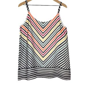 CABI Linea Striped Cami Style 5043 Camisole Tank Top Rainbow Chevron Size Medium